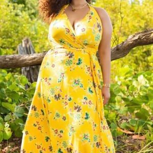 COPY - Rebdolls halter wrap maxi dress size 3x